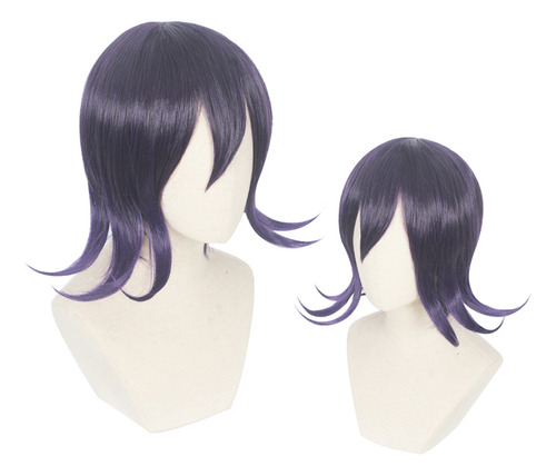 35 Cm Curto Preto Roxo Misto Danganronpa V3 Anime Ouma Koki