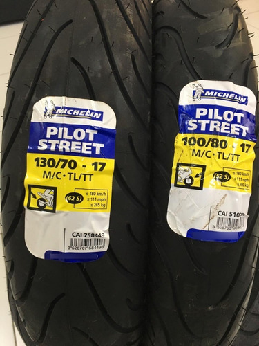 Imagen 2 de 5 de Paquete De Llantas Pilot Street 100/80-17 Y 130/70-17