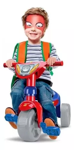 Triciclo Motoca Velotrol Super Teia Infantil Heróis- Tchuco