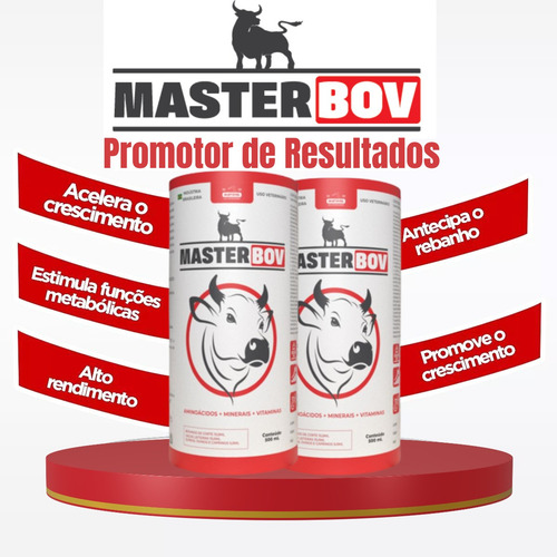 Master Bov 5unidades Crescimento E Ganho De Peso Bovinos