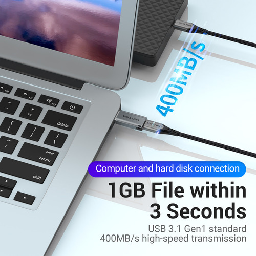 Adaptador Otg Vention Usb Hembra A Tipo C Macho Convertidor