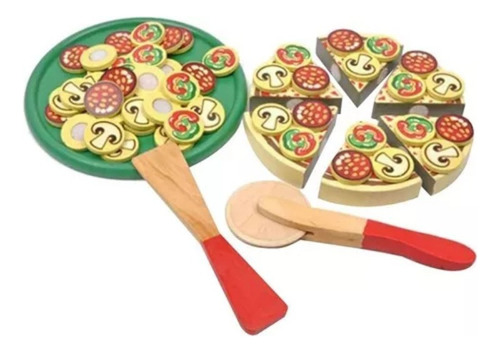 Juguete De Pizza De Madera De Imitación For Niños, Juego De