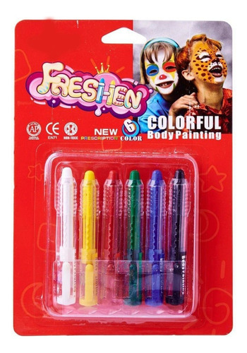 Pack Maquillaje Artístico X6 Colores Infantil Lapiz Crayon
