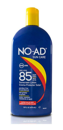 Bloqueador Solar No-ad Spf 85 / 475ml - mL a $252