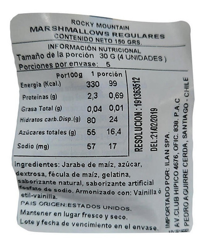 Imagen 2 de 2 de Marshmallows Clásico Regular 150gr. Pack 2u.