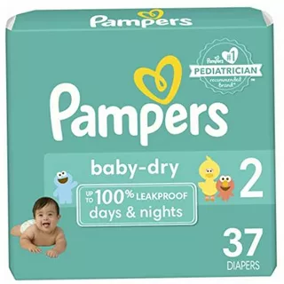 Pampers Baby Dry Pañales Etapa 2, 37 Piezas. Para Bebés De