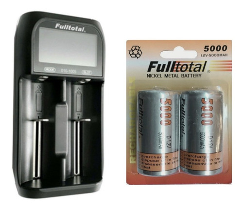 Cargador Universal Pilas Lcd +2 Pilas 5000mah Grandes D