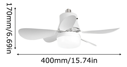 1 Foco Ventilador Lampara Abanico Soquet Blanco Control