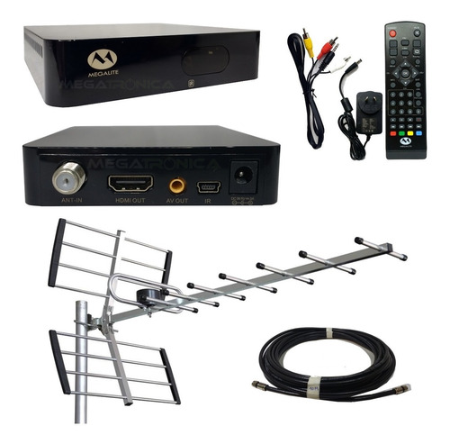 Kit Decodificador Tda Hd + Antena Yagi + 10mts Cable Mlk2017