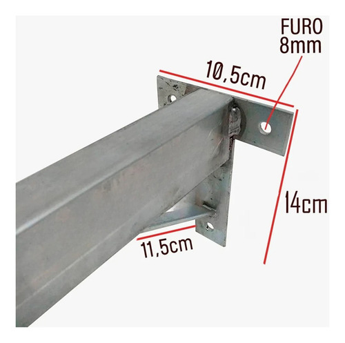 Suporte Fixar Pia Mármore/granito Balcão 50cm Grapa 4 Uni