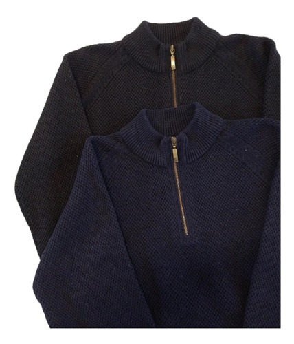 Sweater Golf Medio Cierre Lana Hombre Golfargentino