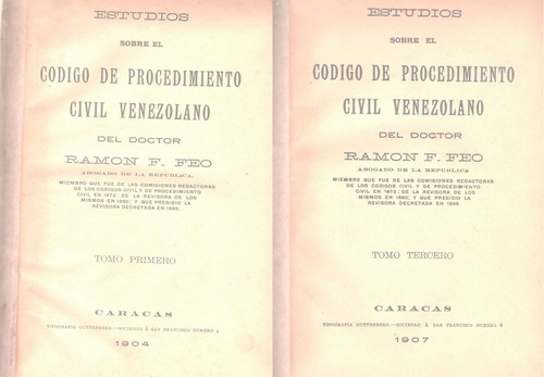 Libro Codigo De Procedimiento Civil Venezolano Caracas 1904