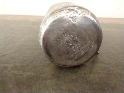 Imagen 6 de 7 de Antigua Medida De Whisky Peltre Bañada En Plata Made In Usa