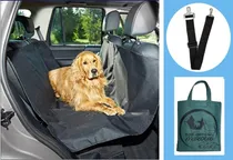 Comprar Funda Cubre Asiento Trasero  + 2 Cinturónes Para Mascotas 