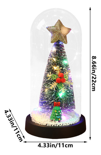 Cubierta De Cristal Led Con Forma De Mini Árbol De Navidad,