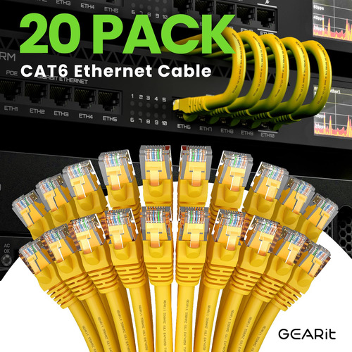 Cable Ethernet Cat6 (20 Unidades, 1.5 M), 10 Gbps, Conectore