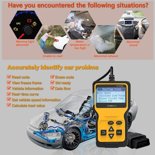 Diagnóstico Do Leitor De Código De Carro V310 Obd2 Obdii Aut