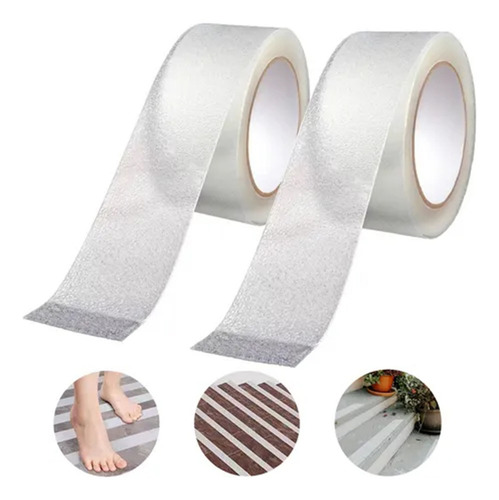 Cinta Adhesiva Antiderrapante 25 Mm 5 Metros ,2pcs Color Transparente