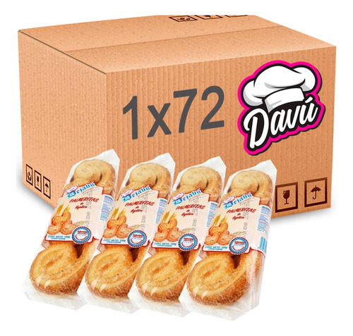 Galletas Davu Artesanal Palmerita  100gr 72 Unidades