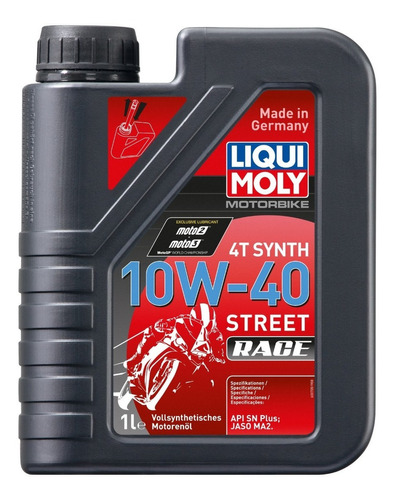 Aceite Sintetico Liqui Moly 4t 10w40 Street Race - 1 Litro