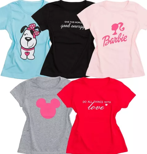 Camisetas Infatil/ Juvenil Para Meninas, Lindas Confortaveis