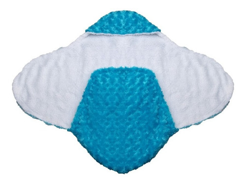 Cobija Para Bebe Azul Reverso Blanco Conejo Abrazando Luna