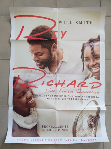 Poster Afiche Cine Original - Rey Richard - Will Smith *