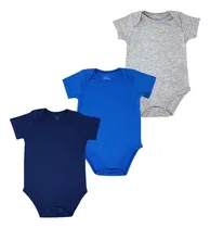 Comprar Pack De 3 Pañaleros Baby Mink Azul Niño Manga Corta Algodón