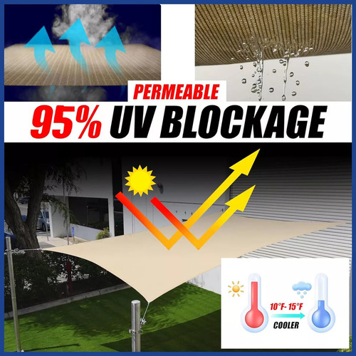 Toldo Vela Sombreadora Malla Sombra 3x2 Rectangular
