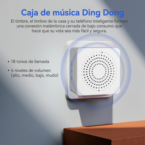 Timbre Inteligente Inalámbrico Tensky M306WTE Con Cámara 1 Transmiso 1 Rec Blanco Visión Nocturna Por Infrarrojos Videollamadas Interactivas En Tiempo Real color blanco
