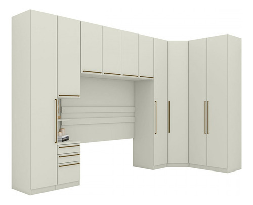 Guarda-roupa Casal Modulado Seletto 10 Portas 3 Gavetas Cor Bege