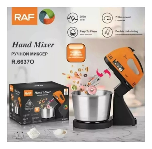 Batidora Con Pedestal Raf 250w 7 Velocidades Bowl 2lts