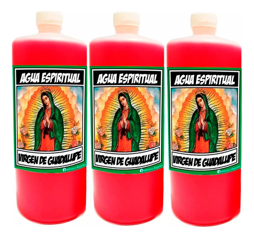 3 Piezas Agua Espiritual Virgen De Guadalupe