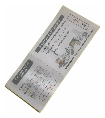 500 Recibos De Cobro Y/o Boletos Para Rifa Personalizados