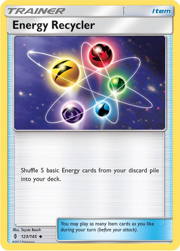 Cartas Pokemon Sun Item Energy Recycler 123/145