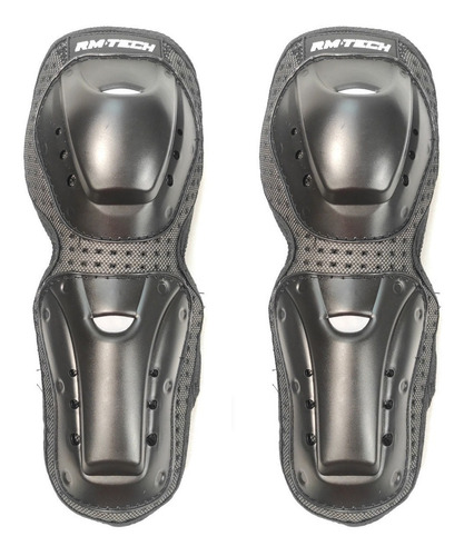 Protectores Piernas Y Codos Plastico Rmtech Negro/gris Sm327 Color Negro