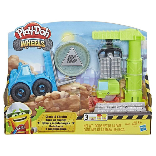 Massinha Play-doh Wheels Conjunto Guindaste E Empilhadeira