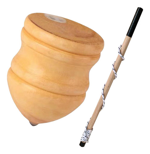 Trompos De Madera Clásicos 8 Pulgadas Con Varilla De 50 Cm