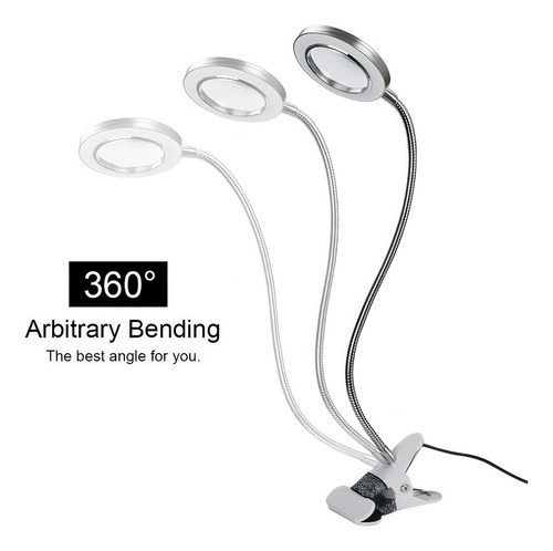 Lámpara De Mesa Con Clip Ajustable Usb Con Diseño De Luz Frí Color De La Estructura Blanco