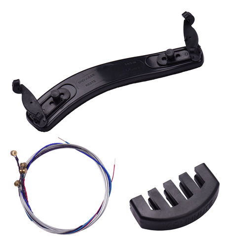 Kit Shoulder Rest Mute 4/4 Para Violín De Cuerdas De 3/4 Par
