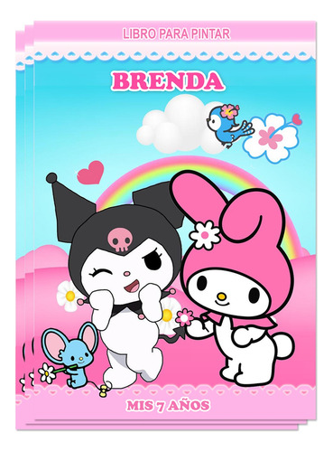 Kit Imprimir Librito Pintar Personalizado My Melody Y Kuromi