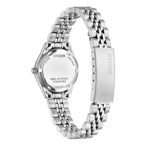 Reloj pulsera Citizen CZEQ053051N con correa de acero inoxidable color plateado - fondo perla