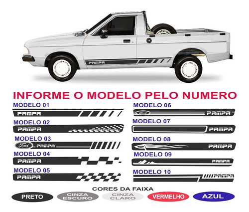 Adesivo Faixa Lateral Ford Pampa Ate 97