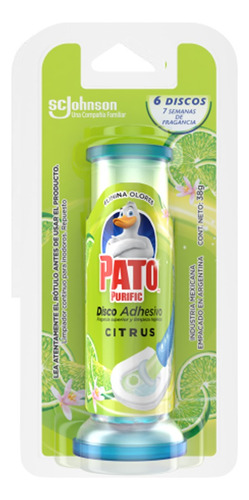 Pato Purific Recarga Gel Disco Adhesivo Inodoro Citrus 36 Cc