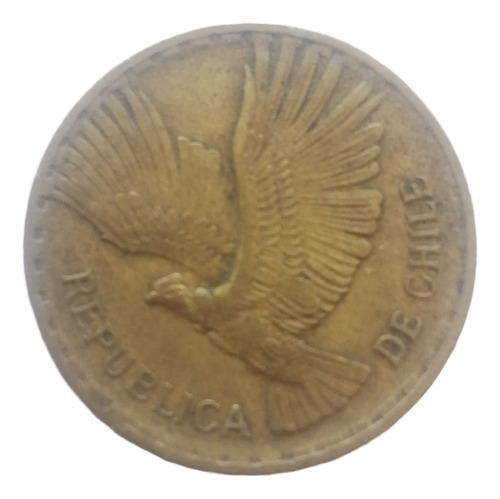 Moneda Chile 5 Centimos Bronce 1964 Cóndor Alado (Usado)