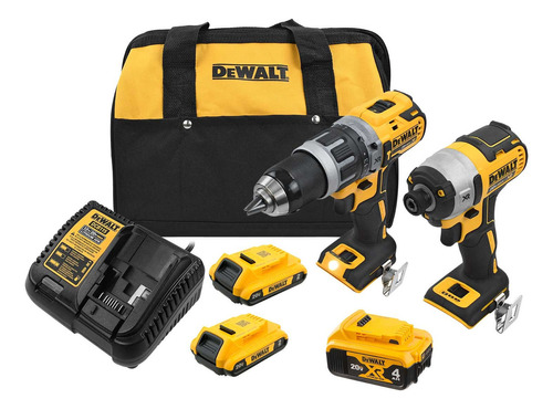 Rotomartillo Dewalt + Atornillador Impacto 20v Bl + Batería Color Amarillo Frecuencia 0