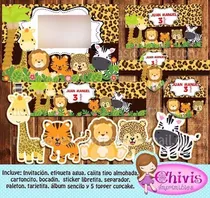 Comprar Kit Imprimible Editable Cumpleaños Animalitos De La Selva