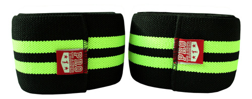 Kit Faixa De Joelho + Strap Largo Mão Puxada Agachamento Cor Preto Com Verde