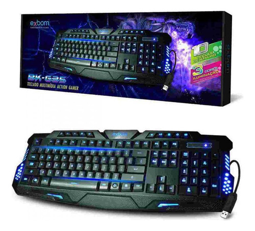 Teclado Gamer Luz Led Bk-g35 - Exbom