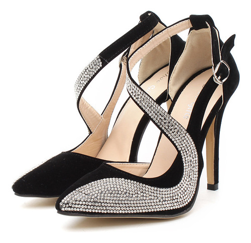 Sandalias De Tacón Alto Con Diamantes De Imitación De Moda 2
